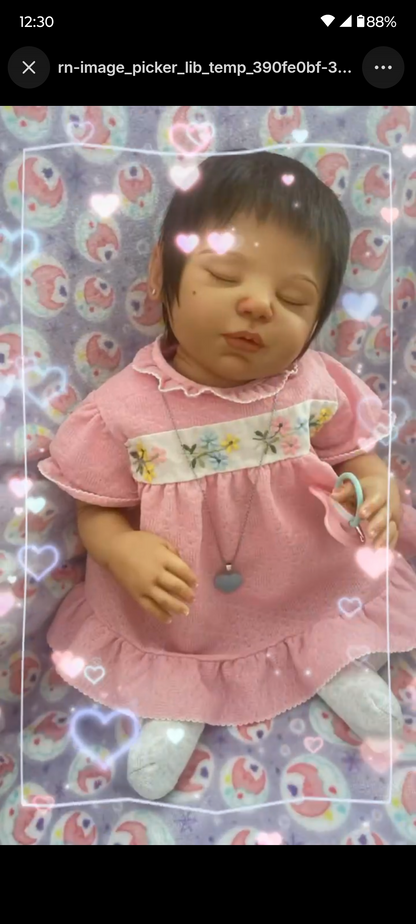 ReBorn - 3 month old with ears pierced