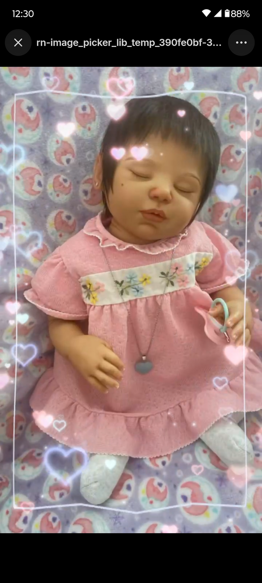 ReBorn - 3 month old with ears pierced