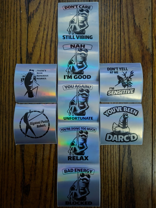 Pick Any 5 – Marcus “No Filter" Holographic Sticker Bundle
