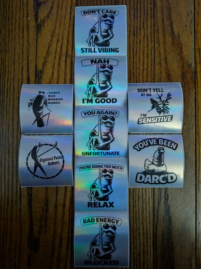 Pick Any 5 – Marcus “No Filter" Holographic Sticker Bundle