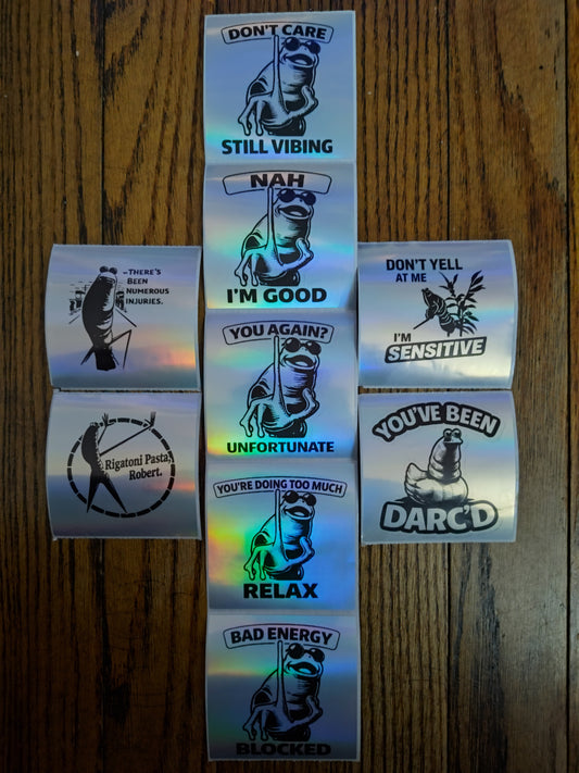 Pick Any 5 – Marcus “No Filter" Holographic Sticker Bundle