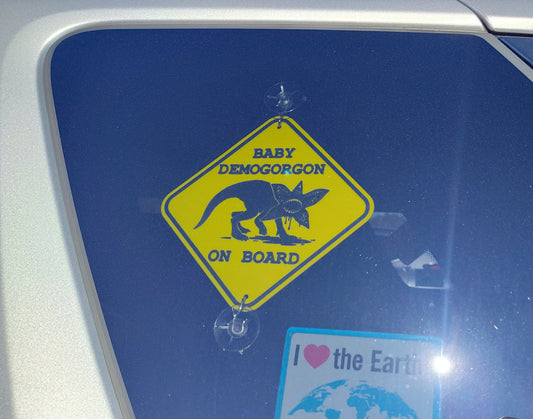 Baby Demogorgon On Board - 3D Printed Sign